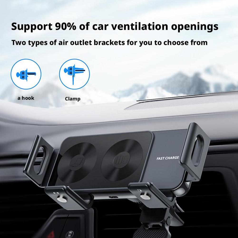 Wireless Fast Charging Suction Cup Auto Phone Holder Universal IPhone Car Smart Angle Air Conditioner Vent  Phone Base