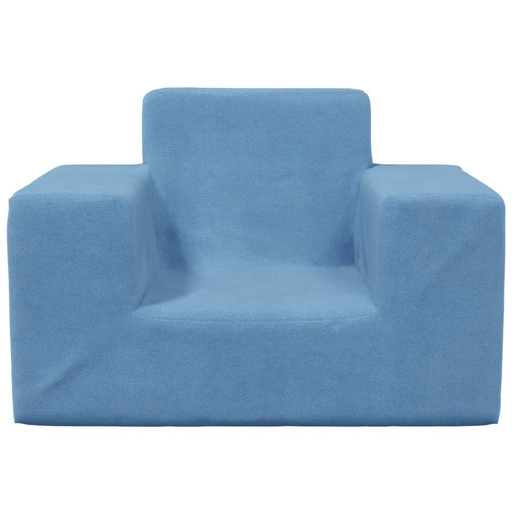 Children S Sofa Blue Soft Plush
