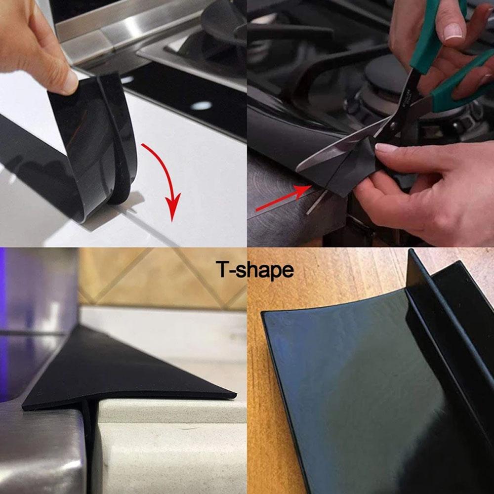 Striscia di riempimento in silicone per piano cottura a gas da cucina Striscia sigillante per cucina Striscia anti-olio e antimacchia per cucina Striscia di inserimento in silicone Accessori da cucina