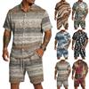 Herren Casual Leichtes Atmungsaktives Kurzarmhemd und Shorts Set
