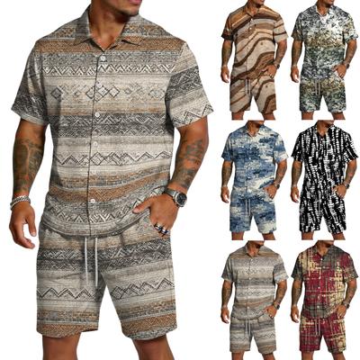 Men's Casual Lightweight Breathable Short-Sleeve Shirt And Shorts Set