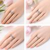 925 Silver Shine Zircon Ring Original Stone Multi Layer Wide Rings For Women Fine Jewelry Wedding Party Gift