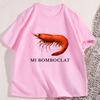 Mi Bomboclat Shrimp T Shirts Retro  Short Sleeve Funny Fish Tee Fisher Silly  Cotton Short Sleeve Round Neck Tshirts