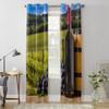 Vineyard Wine Window Curtain Modern European Style Curtains for Bedroom Living Room Backdrop Curtain