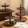 Wooden dessert coffee cake plate Japanese solid wood tray high appearance level lace household fruit plate for holiday