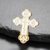 Dawapara Orthodox Cross Brooch Pins Russian Eastern Church Brooch Multicolor Enamel Religious Prayer Jewelry Stainless Steel