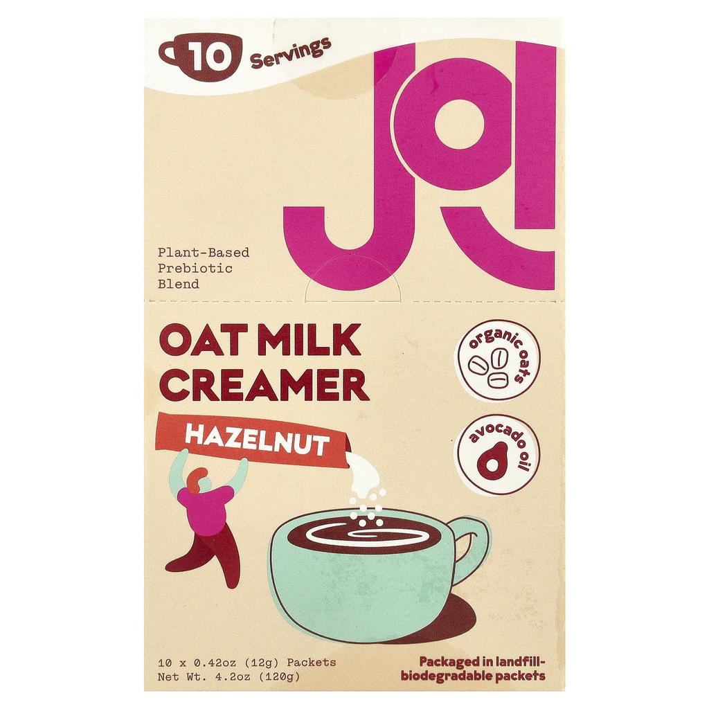 JOI Oat Milk Creamer, Hazelnut, 10 Packets, 12g (0.42oz) Each
