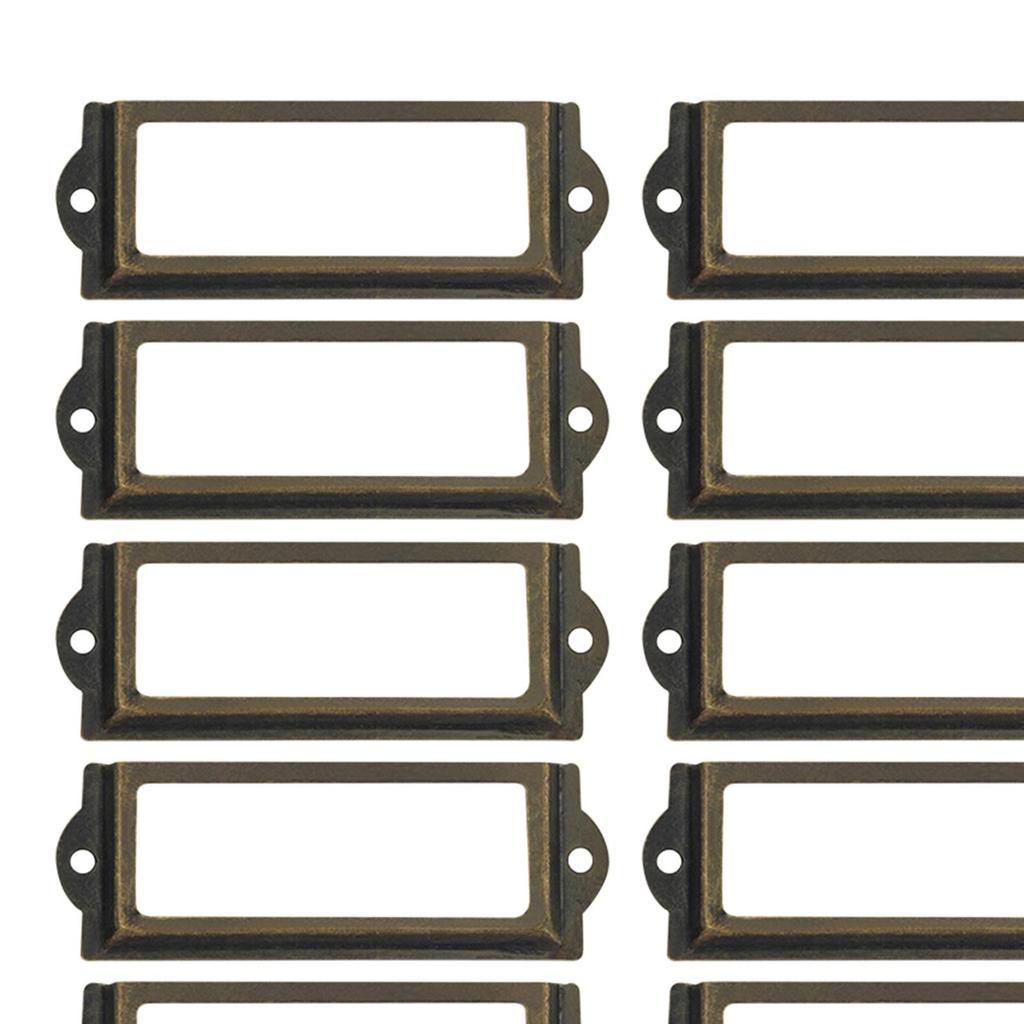 Office Library File Drawer Pull Iron Label Frame Handle for Vintage Cupboard Organizer Storage Box