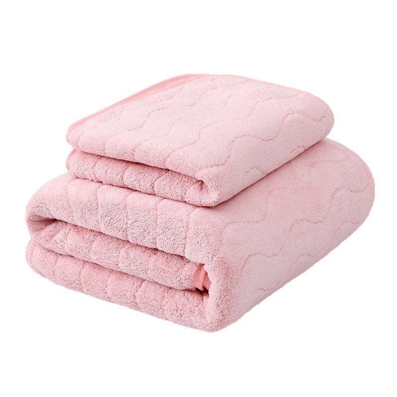 Water Rippled Bath Towel Coral Velvet Not Lose Hair Wash Face Towel Couple Large Bath Towel Thickened Water Moisture-wicking Rapid Drying Beach