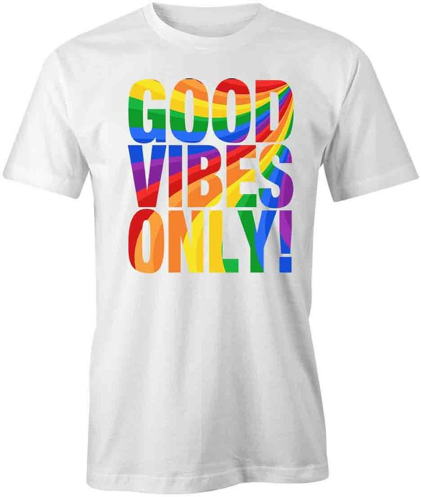 GOOD VIBES ONLY TShirt Tee Short-Sleeved Cotton POSITIVE CLOTHING S1WCA544