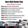 For Audi  A5 4Pcs 60/61/68/69/77/135mm Car Wheel Hub Caps Center Rim Cover Badge Decoration Accessories For Audi A4 A5 A6 A7 A8 Q5 Q7 Hubcap