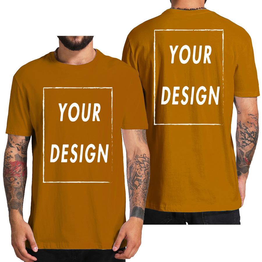 Camiseta Personalizada para Homens Design Eu Amo Seu Próprio Logo Texto Foto Grátis Ambos os Lados Tamanho UE Algodão Camiseta Personalizada