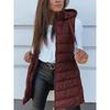 Autumn Winter Solid Color Hooded Zip Cotton Vest Women Mid-Length Plus Size Padded Gilet Coat
