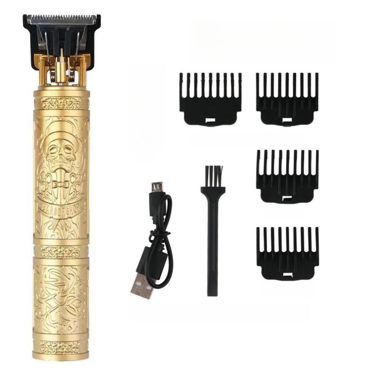 

Беспроводная машинка для стрижки волос с USB-зарядкой, мужской прибор для бритья и похудения, перезаряжаемые ножницы для стрижки волос на теле и бороды One Size золотой