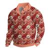 Herre Jul Bomull Genser Langermet Utendørsskjorte Vintage Kordfløyel Knapper Ståkrage Skjorte Casual Genser Juleprint Topp