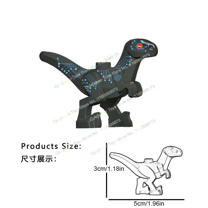 Dinosaur World Chase Tyrannosaurus Rex Triceratops Stegosaurus Action Figures Building Blocks Accessories Toys for Children