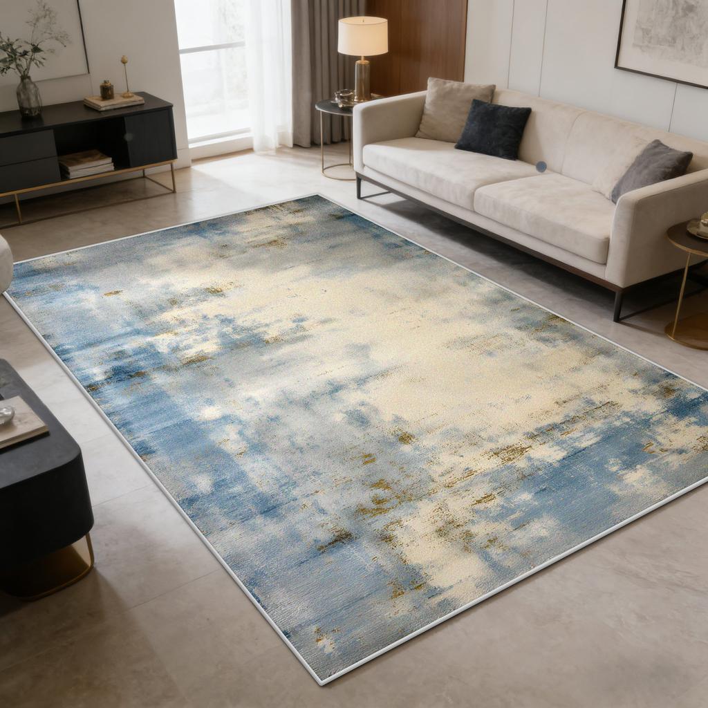 Abstract Ink Wash Style Living Room Carpet Light Luxury Decoration Study Bedroom Washable Rug Office Cloakroom Table Chair Mat