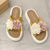 Fashion Fairy 2025 One Word Cool Summer New Female Summer Versatile Beach Muffin Soft Bottom Flower One Word Slippers