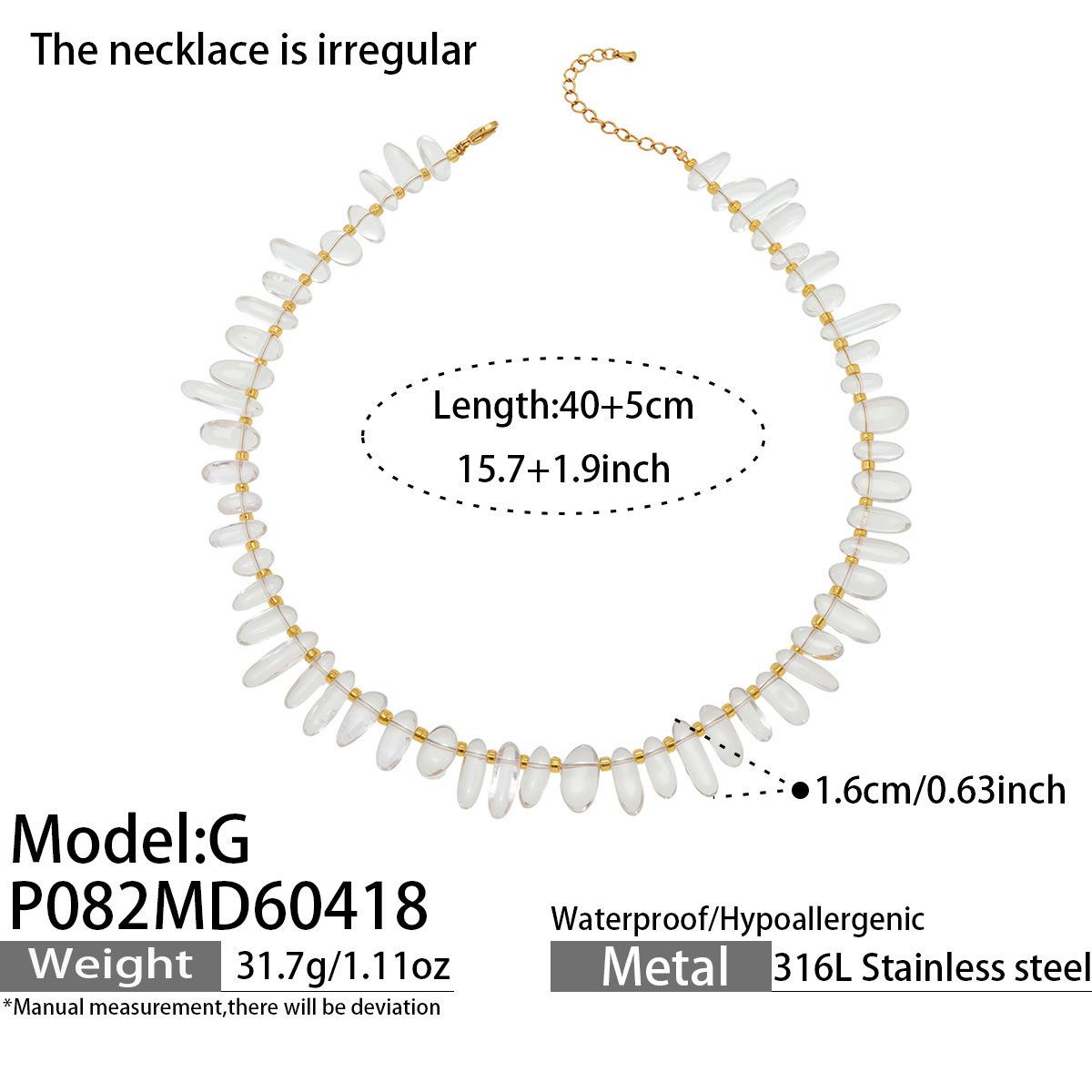European & American Elegant Handmade Black & White Beaded Natural Stone Irregular Necklace - Light Luxury Clavicle Chain