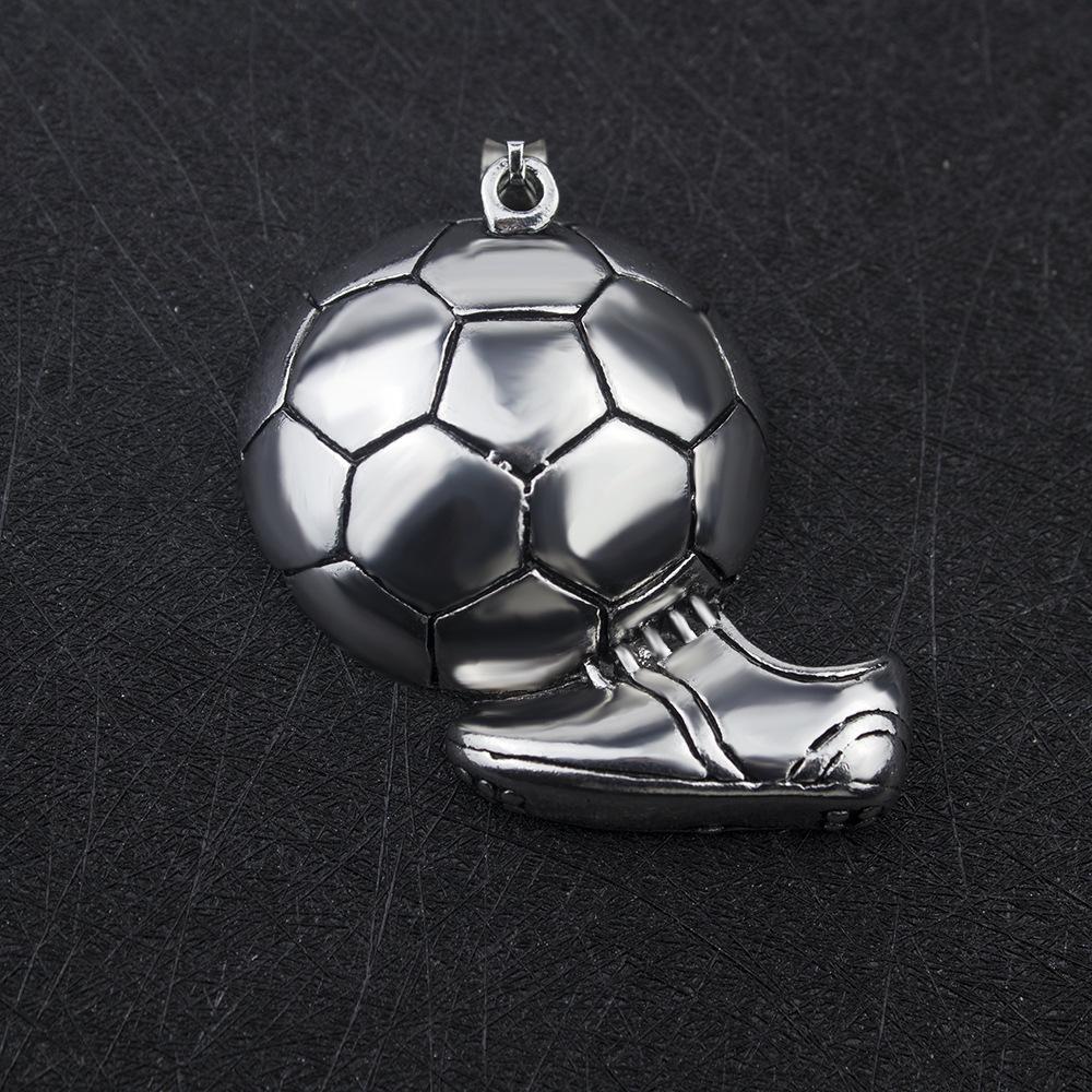 Sports Football Pendant Men s Necklace European and American Hip-hop Street Accessories Fitness Football Necklace 60CM
