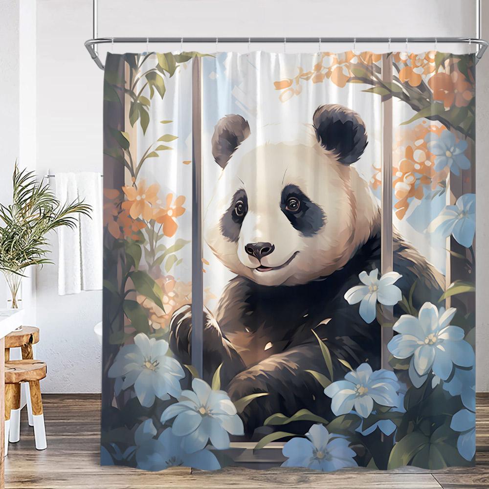 Lustige Tiere Baden Duschvorhänge Hochlandrind Schweine Kaninchen Hunde Badewanne Badezimmer Dekor Polyester Duschvorhänge mit Haken