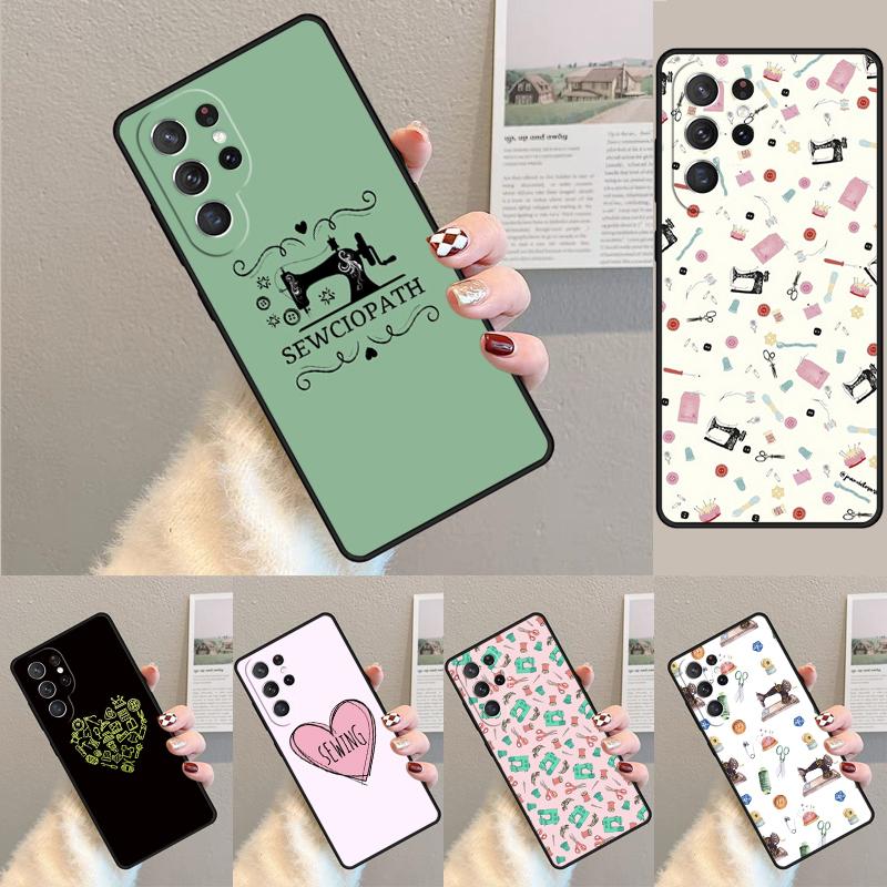 Sewing Machine Print TPU Phone Case For Samsung Galaxy Note 10 Pro S26 S25 S24 S23 S22 Ultra Plus S21 FE S20 Shockproof Cover