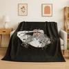 3D Billie Eilish Singer Star Flannel Blanket Soft Warm Throw Blanket for Bedroom Living Room Bed Travel Camping Picnic Gift