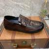 [Comfort Grid] Casual Leather Shoes Men's Soft-faced Soft-soled Leather Foot-fitting Doudou Shoes One-pedal Driving Loafers