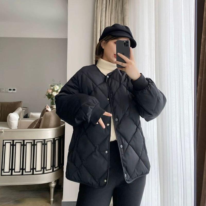 Spring new short coat small down cotton clothes with women's loose diamond cotton clothes
