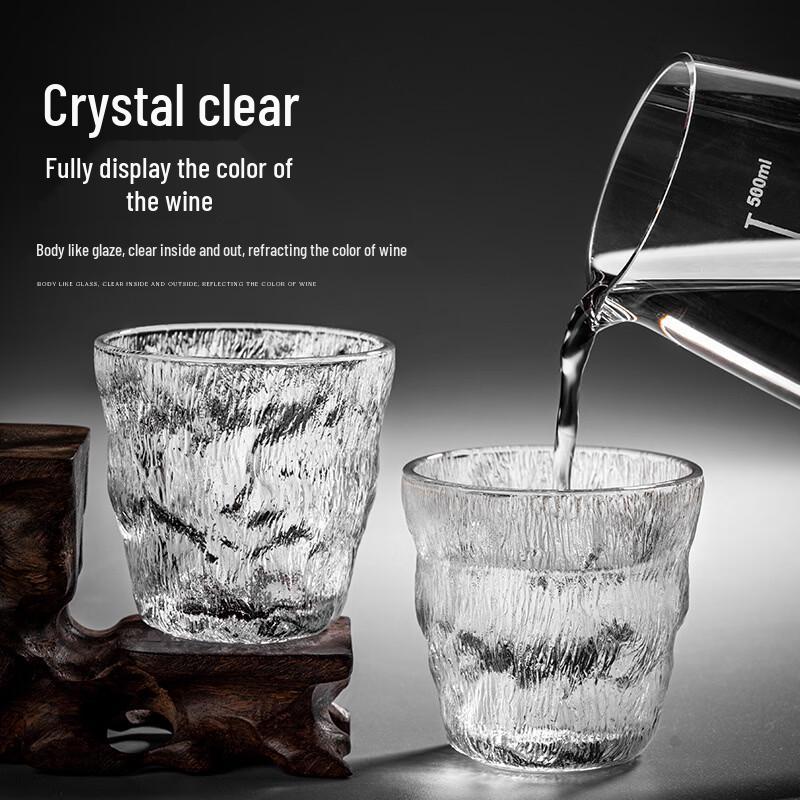 Iceberg Pattern Glass Baijiu Cup Set