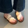 Summer fashion slippers Korean ins style toe cross strap fashion sandals