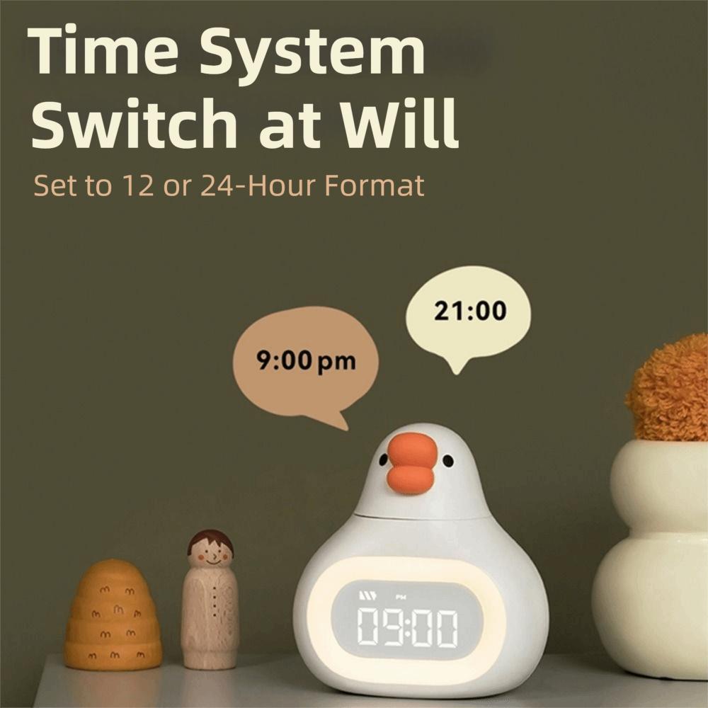 LED Display Big Goose Alarm Clock Touch Control Digital Alarm Clock Cute Bedside Clock  Bedroom Use