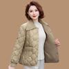 Petite Stylish Cotton Jacket for Middle-Aged Women, Autumn/Winter Short Coat, Warm Lightweight Outerwear for Elderly Women