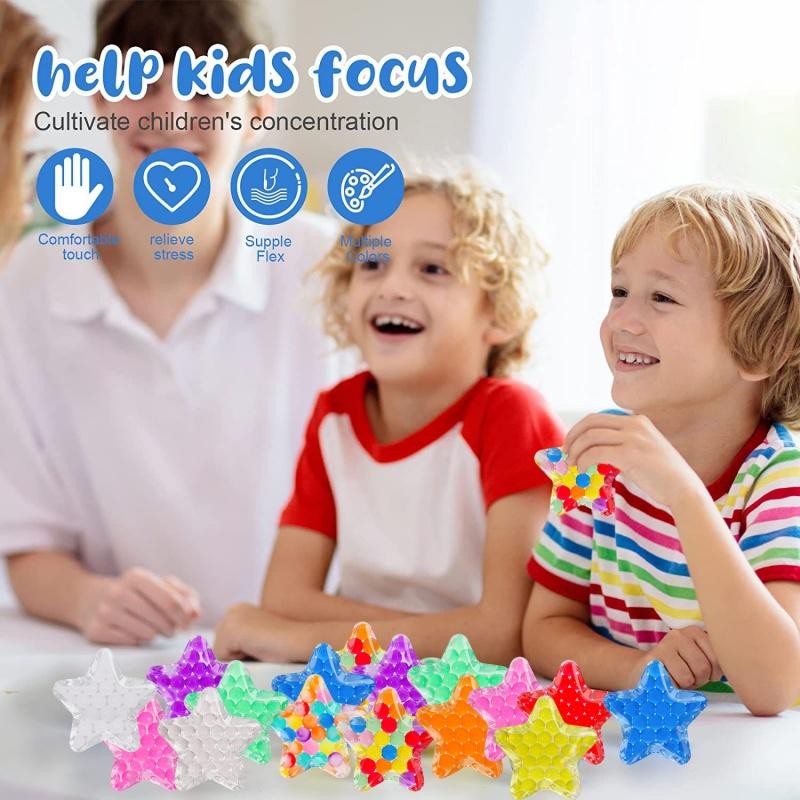 15PCS Sensory Stress Balls Five Pointed Star Grape Ball Fidget Toys Adults Kids Pentagram Squeeze Ball Sensory Toys Party Favors