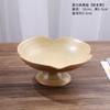 Chinese Retro Glazed Ceramic Plate High Foot Fruit Dish Japanese Zen Tea Tray for Home