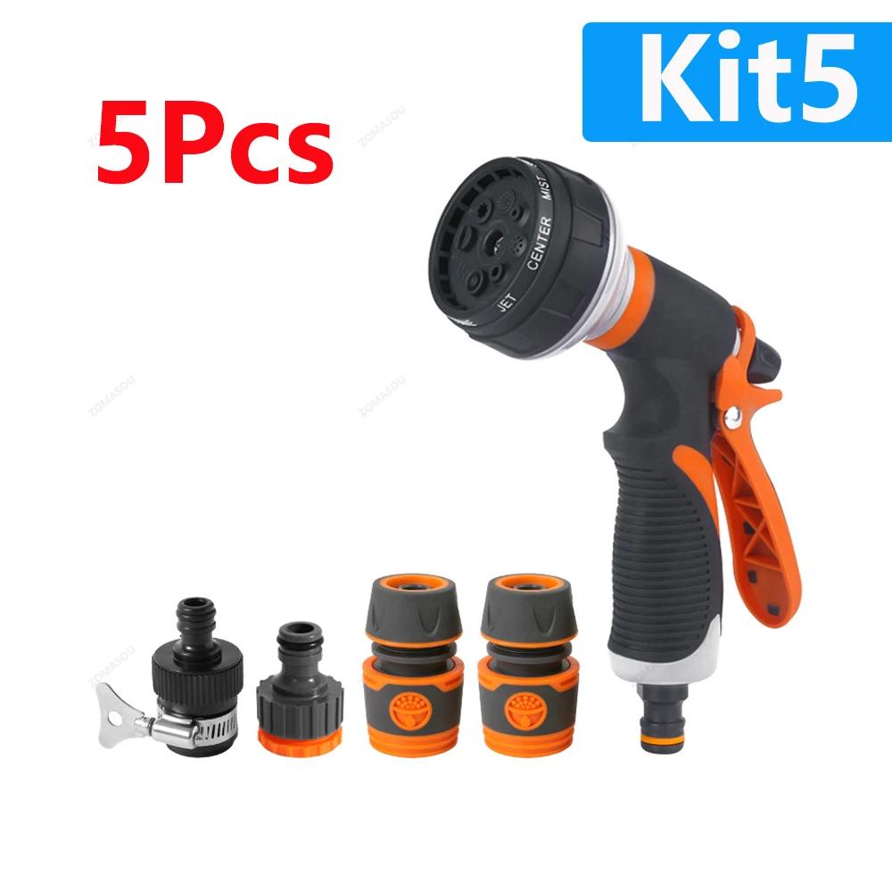1-5Pc Garden Watering Gun 8 Modes High Pressure Sprayer Adjustable Irrigation Watering Nozzle Plant Lawn Yard Watering Sprinkler