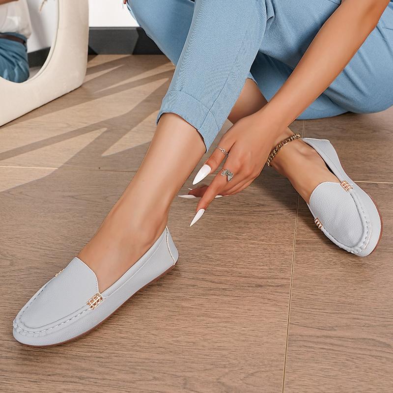 Fashion Women Luxury Decor Flats Artificial Leather Loafers Driving Boat Fashion Designer Shoes Slip-on Sexy Elegant Comfy Casual Flats