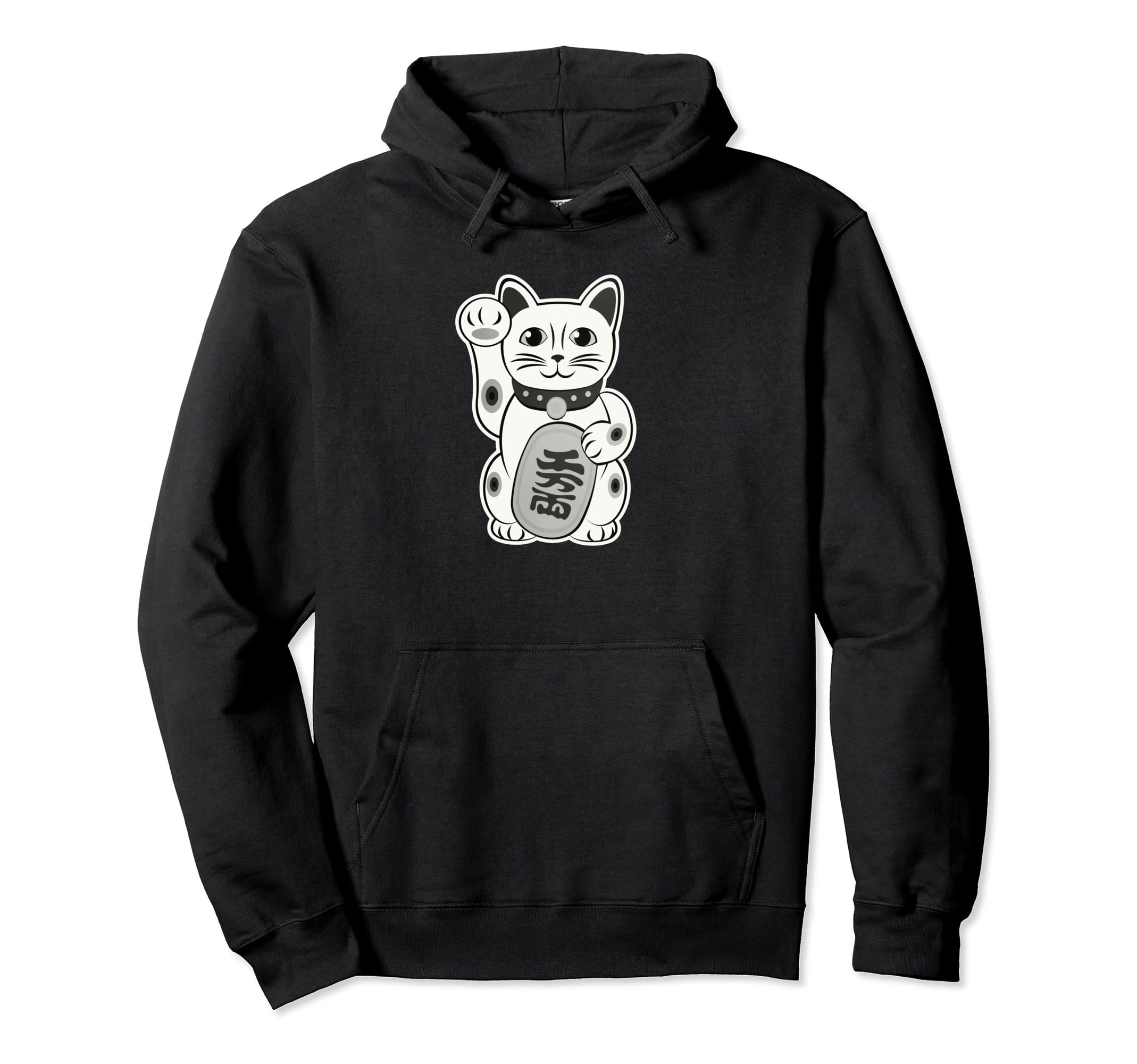 

Lucky Cat Cute Maneki Neko Vintage Style Hoodie чорний