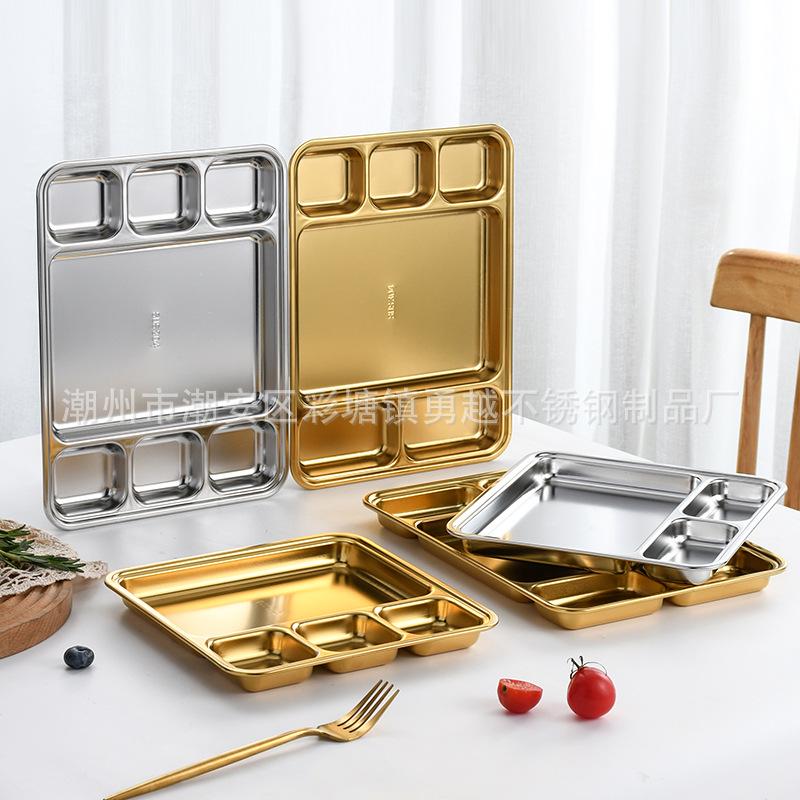 Korean Style 304 Stainless Steel Multi-purpose Compartment Plate