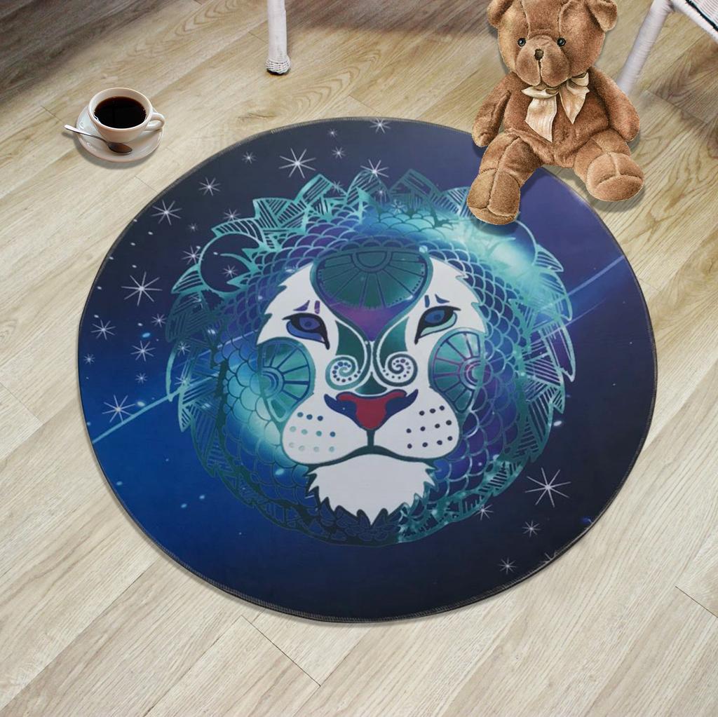 Creative 12 Constellation Round Carpet Living Room Bedroom Children's Cartoon Computer Chair Floor Mat Modern Home Carpet