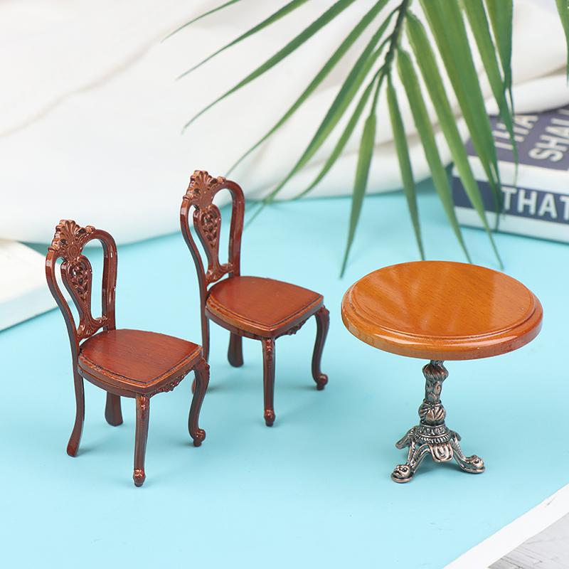 1/12 Wood Dollhouse Miniature Wooden Furniture Miniature Round Stool/Table