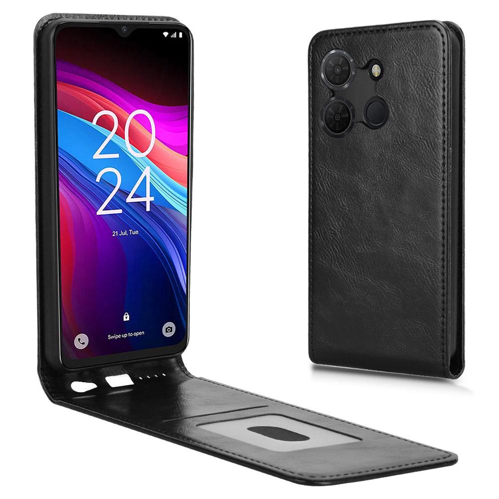 

Для TCL 503 Чехол с отделением для карт Магнитный вертикальный откидной кожаный чехол для телефона Black