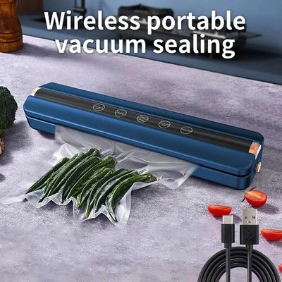 Automatic Air Sealing Food Vacuum Sealing Machine Home USB Wireless Wacuum Sealer 1500mAh 62KPa High-Suction Store Food Vacuum