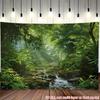 Large Tropical Rainforest Waterfall Tapestry Wall Hanging Green Forest Stream Nature Jungle Decor for Living Room Bedroom Home