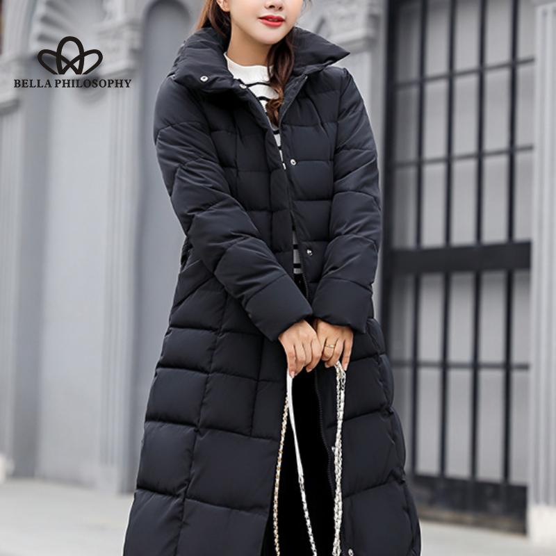 Women's Winter New Korean-style Long Over-the-Knee Cotton-padded Jacket Women's Big Wool Collar Slim-fit Thickened Cotton-padded Jacket for Women
