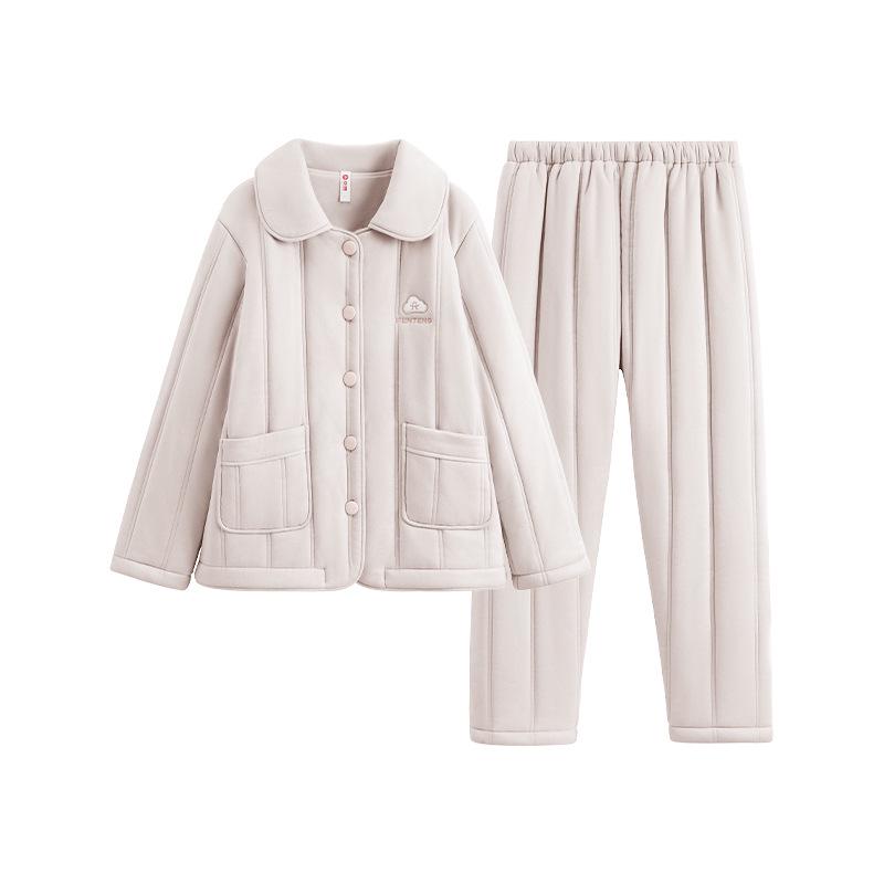 Antistatic Suede-Lined Women’s Autumn/Winter Suit - Three-Layer Velvet Men's Homewear