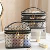 New Black Mesh Cosmetic Bag Large-Capacity Double-layers Makeup Case Zipper Portable Organizer Storage Pouch