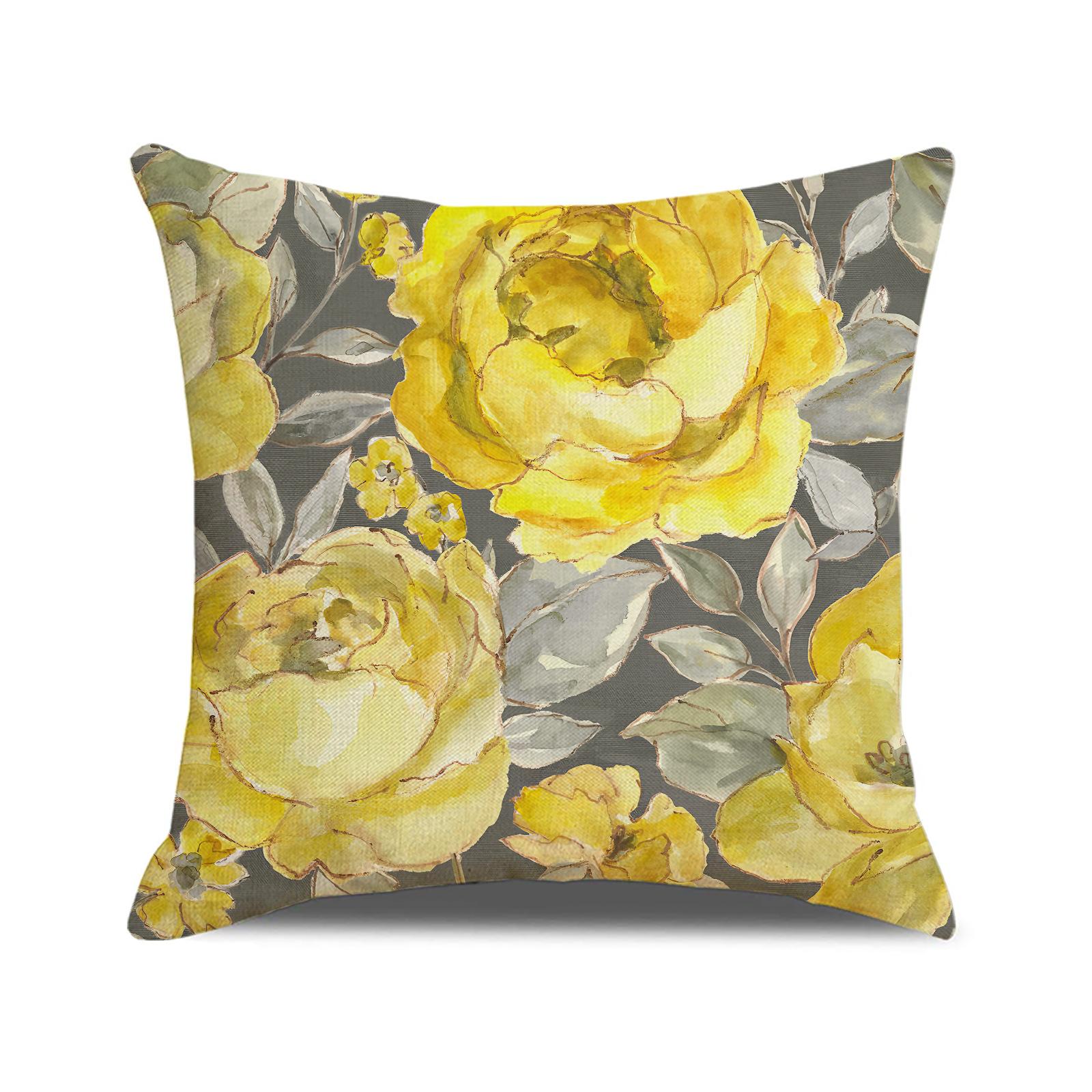 

New Floral Sofa Pillow Cover Modern Simple Linen Letter Print Pillow Living Room Decorative Pillow Cover 45 * 45Cm (excluding pillow core)