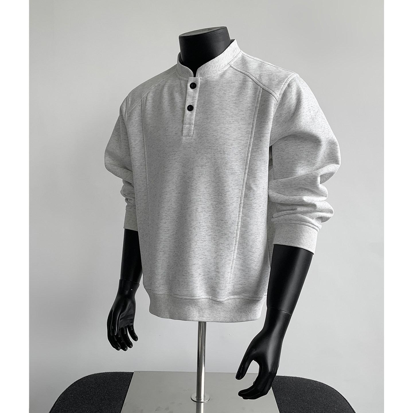 

Men s Half-High Collar Hoodie: Autumn/Winter American Style, Heavyweight, Trendy Long Sleeve Top 2XL