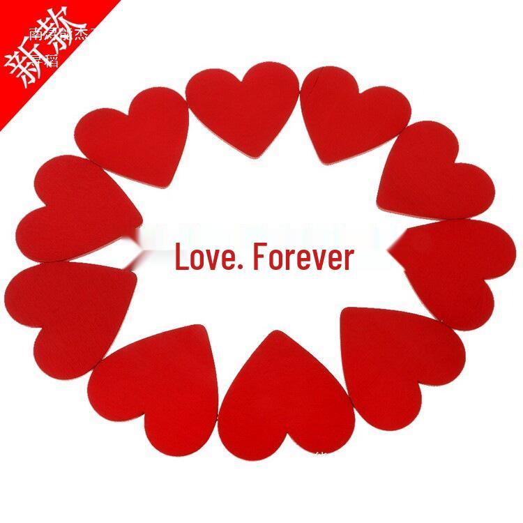 Heart-Shaped Colored Wooden Blocks for Early Education DIY & Wedding Crafts